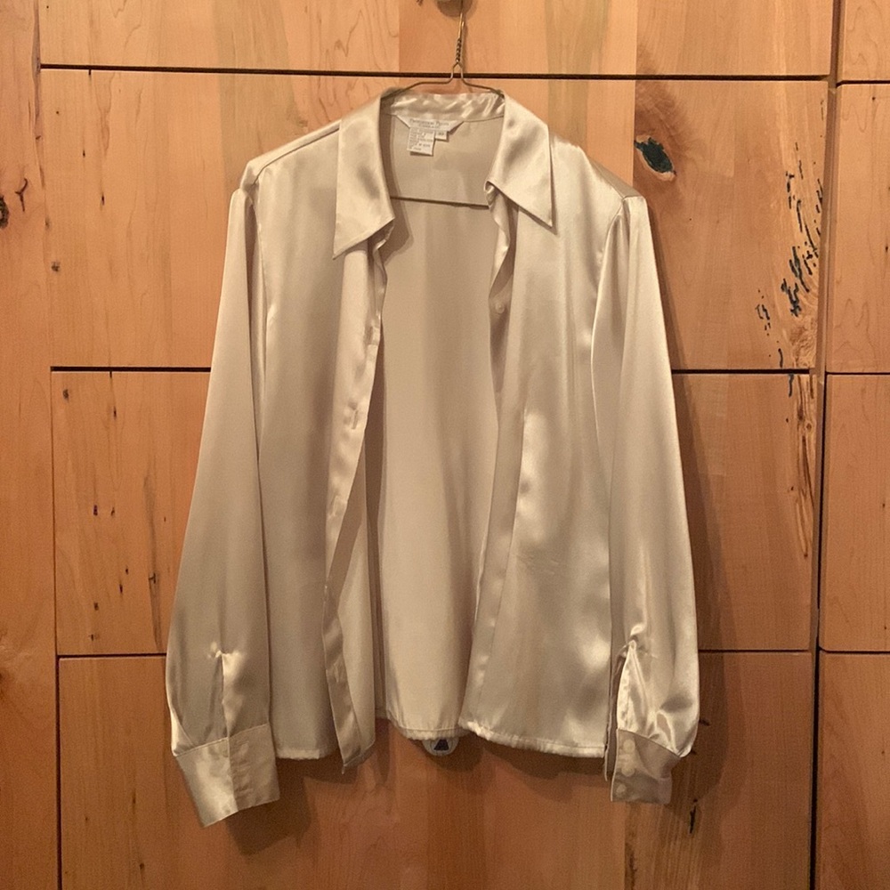 Light green silk blouse